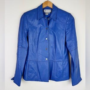 Worth Vintage Blue Leather Jacket